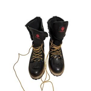 Sureway Boots Mens Size 13 Black Waterproof Leather Logger Lug Sole 1020S-WP